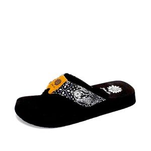 YELLOW BOX FLANDER BLACK  FLI FLOP MEDIUM WIDTH NEW IN BOX